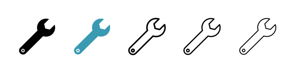 Wrench icon. Thin lines isolated