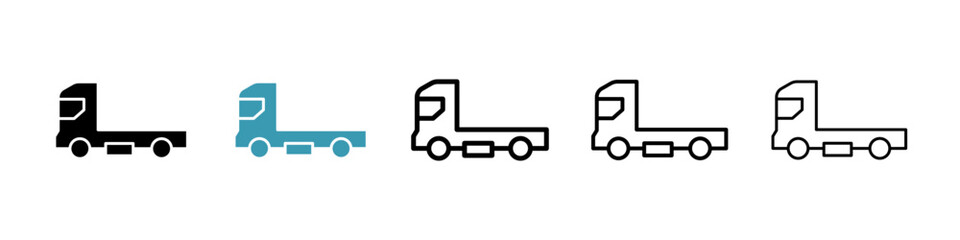 Truck container empty icon. Thin lines isolated