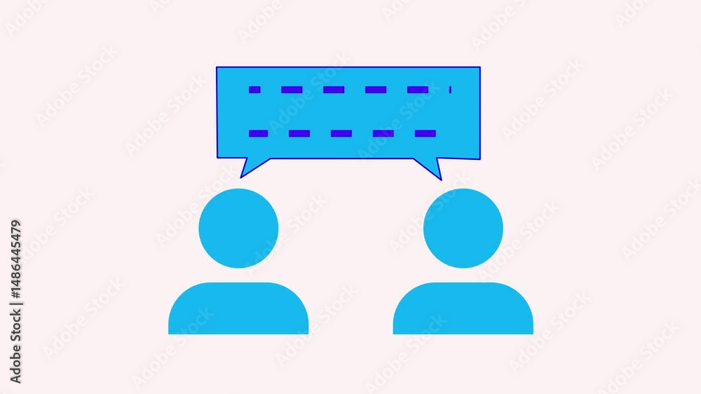Aufkleber animated two-person conversation with speech bubbles. motion design for visual storytelling, dialogu
