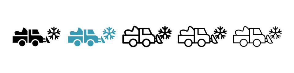 Snowplow icon. Thin lines isolated