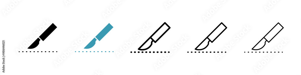Poster scalpel path icon. thin lines isolated