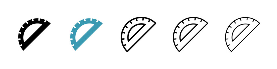 Protractor icon. Thin lines isolated