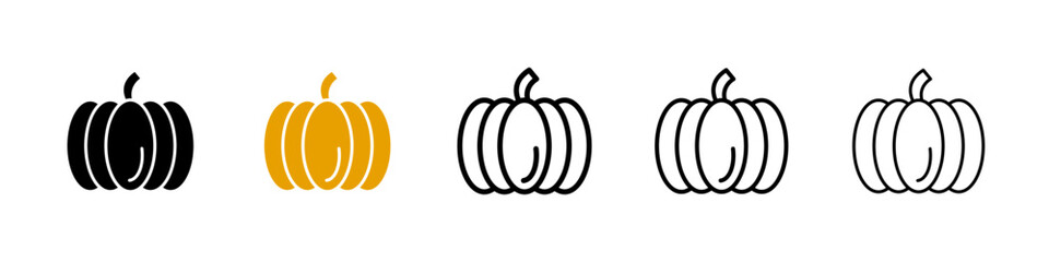 Pumpkin icon. Thin lines isolated