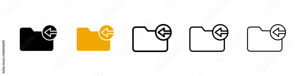 Poster move to folder icon. thin lines isolated
