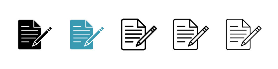 Note icon. Thin lines isolated