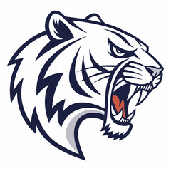 Roaring Tiger Mascot Logo in Dynamic Sports Style