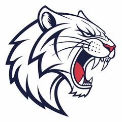 Roaring Tiger Mascot Logo in Dynamic Sports Style
