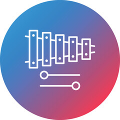 Xylophone Line Gradient Circle Background Icon