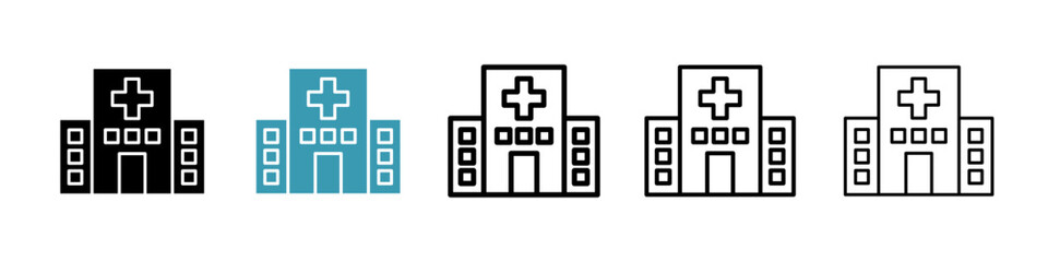 Hospital icon. Thin lines isolated