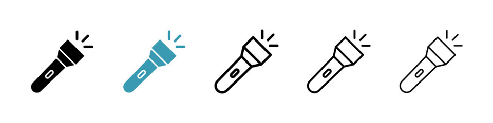 Flashlight icon. Thin lines isolated
