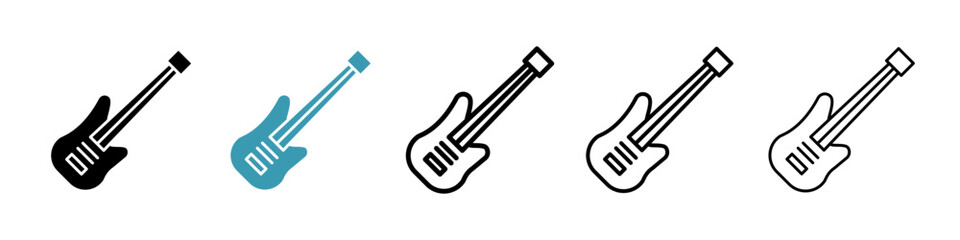 Electric Guitar icon. Thin lines isolated