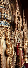 Obraz premium close up of a bunch of gold clocks