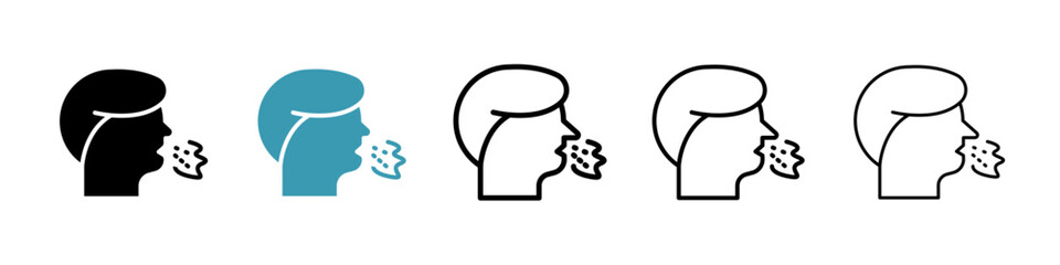 Cough icon. Thin lines isolated