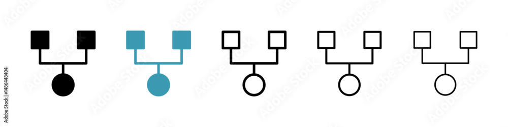 Poster code fork icon. thin lines isolated