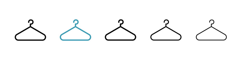 Clothes hanger icon. Thin lines isolated