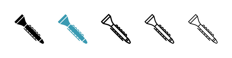 Clarinet icon. Thin lines isolated