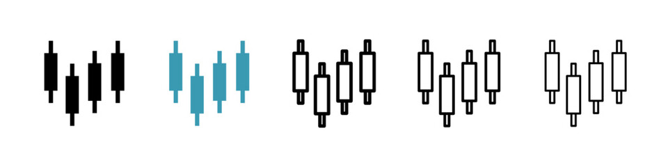 Chart candlestick icon. Thin lines isolated
