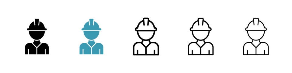Builder icon. Thin lines isolated