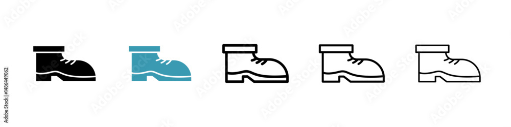 Poster boot icon. thin lines isolated
