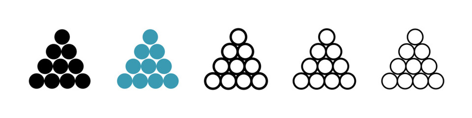 Ball pile icon. Thin lines isolated