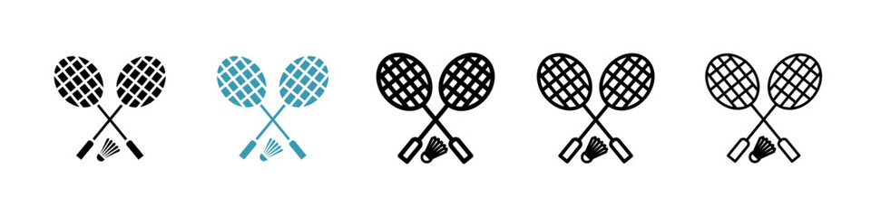 Badminton icon. Thin lines isolated