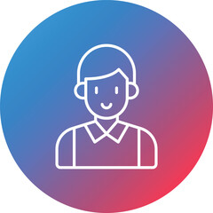 Boy Line Gradient Circle Background Icon