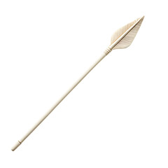 Sleek Arrow with a Minimalist Finish in Pure Ivory Isolated on Transparent Background