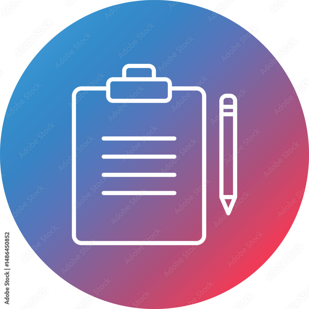 Poster paper line gradient circle background icon