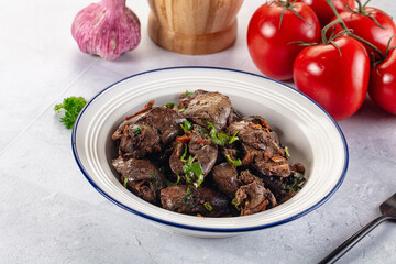 Roasted chicken liver with green onion