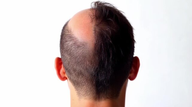 Half-Bald Haircut Demonstrating Contrast of Hair Loss