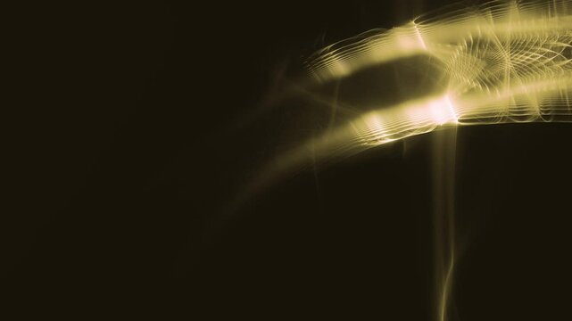 Leuchtende Linien, gold gelbe Datenstr&ouml;me und moderne Netzwerke f&uuml;r innovative Designprojekte, digitale Visionen - Abstrakter Technologie-Hintergrund
