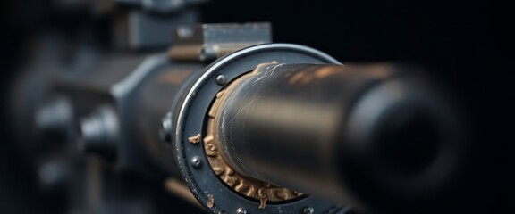 Fototapeta premium close up of a metal object with a black background