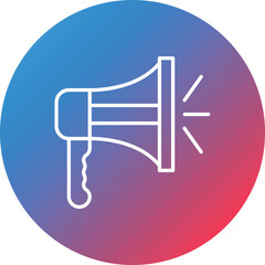 Megaphone Line Gradient Circle Background Icon