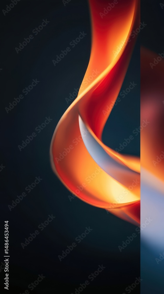 Poster abstract fluid shape with warm colors creating dynamic movement and visual interest in a modern digi