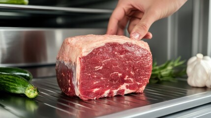 Prime Rib Roast in Refrigerator