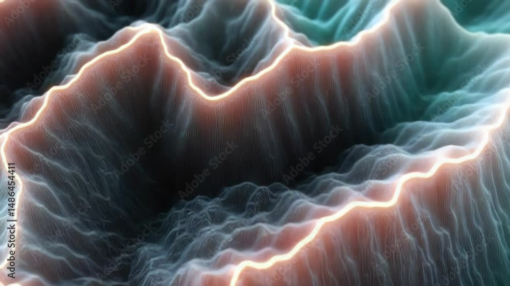 Aufkleber surreal landscape with flowing textures and vibrant colors creating depth
