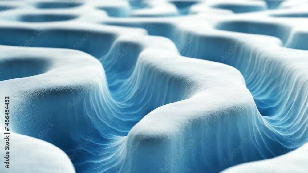 Aufkleber icy texture: abstract view of an icy, undulating landscape, showcasing a mesmerizing play of light a