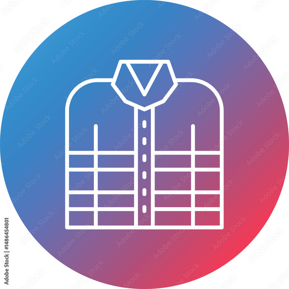 Poster firefighter jacket line gradient circle background icon