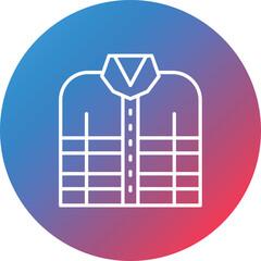 Firefighter Jacket Line Gradient Circle Background Icon