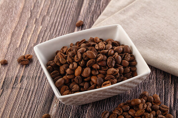 Roasted brown araboca coffee beans