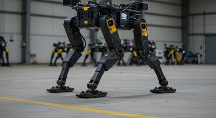 Obraz premium Autonomous Robot Legged Platforms in a Warehouse Setting, Advanced Robotics