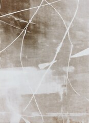 Neutral Abstract with Fine White Lines and Soft Earthy Texture. This abstract artwork features a calm composition of light brown and beige tones, intersected by delicate white linear marks. 