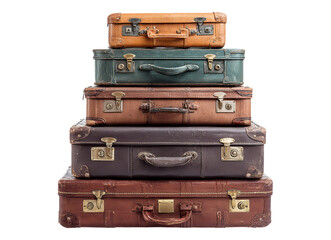 Stacked vintage suitcases