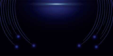 Scene blue light on dark background with effect glowing. Futuristic backdrop design concept. Vector illustration
