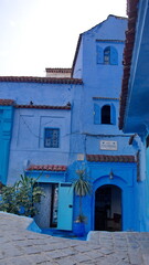 Arch over an alley in the medina, in Chefchaouen, Morocco