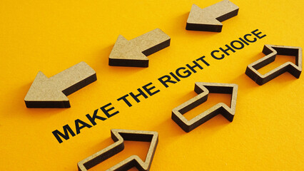 Make the right choice is shown using the text