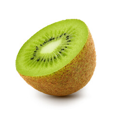 Kiwi with leaves isolated on white background
