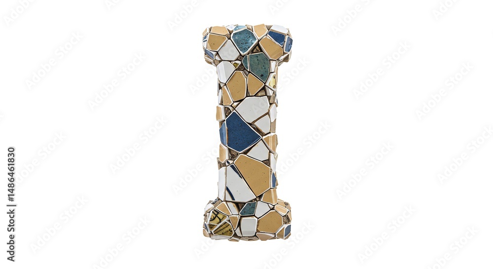 Fototapete mosaic letter i design a colorful alphabetical visual element for unique composition isolated