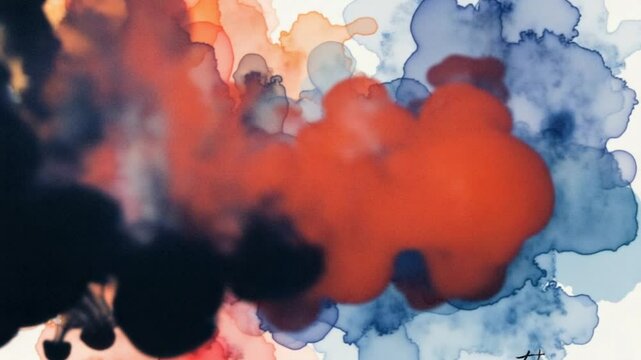 Abstract Colorful Ink Spread