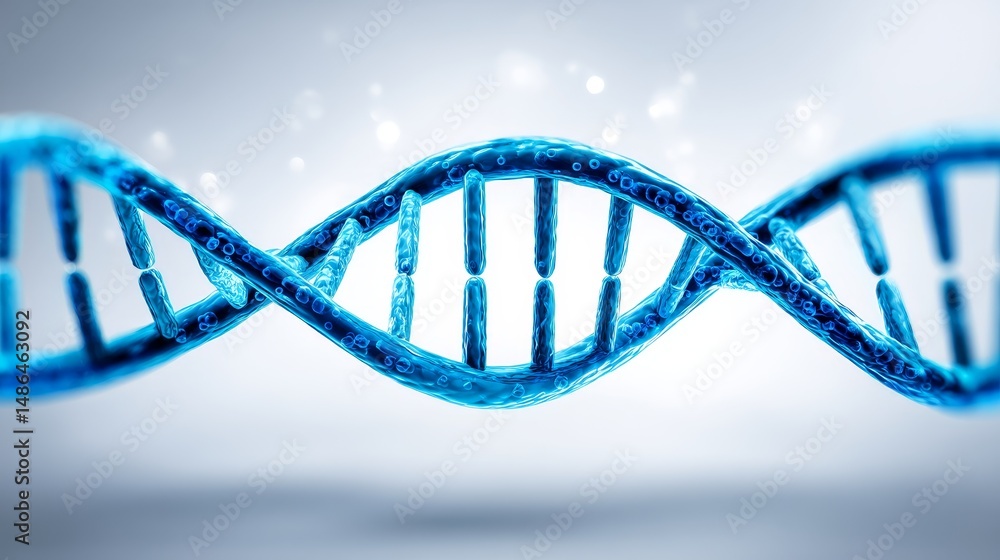 Poster dna double helix structure - 3d of a dna double helix, showcasing its intricate structure and geneti